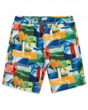 Short de bain imprimée garçon bleu free time Short de bain imprimée garçon bleu free time