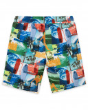 Short de bain imprimée garçon bleu free time Short de bain imprimée garçon bleu free time