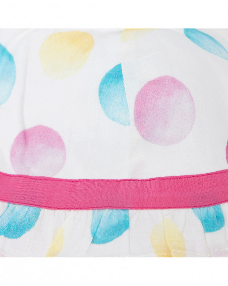 Bonnet en popeline points fille blanche icy and sweet