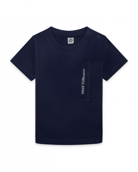 Tee-shirt en jersey poche garçon marine basicos kids