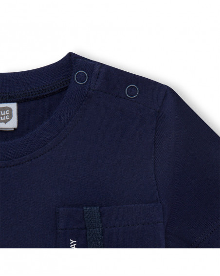 Tee-shirt en jersey poche garçon marine basicos kids