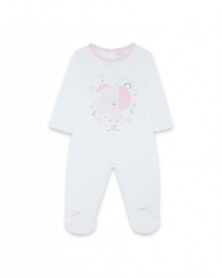 Grenouillère en jersey long avec pieds fille rose so cute Grenouillère en jersey long avec pieds fille rose so cute