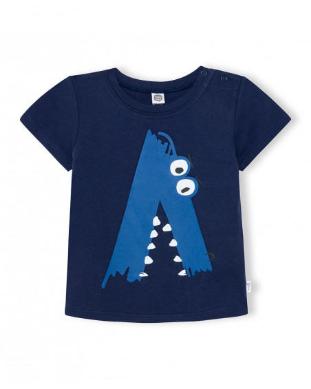 Tee-shirt en jersey crocodile garçon marine basicos baby Tee-shirt en jersey crocodile garçon marine basicos baby