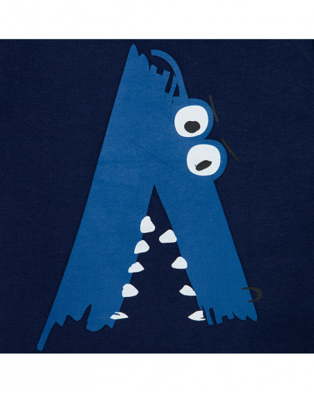 Tee-shirt en jersey crocodile garçon marine basicos baby Tee-shirt en jersey crocodile garçon marine basicos baby