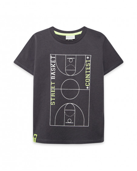 Tee-shirt en jersey imprimée garçon gris play Tee-shirt en jersey imprimée garçon gris play