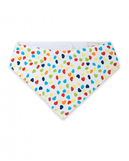 Bandana en jersey coeurs fille blanche hi! sunshine Bandana en jersey coeurs fille blanche hi! sunshine