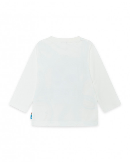 Tee-shirt en jersey manche longue fille beige smile today