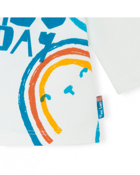 Tee-shirt en jersey manche longue fille beige smile today