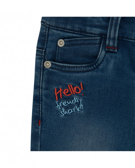 Pantalon en jeans à l'aspect usé garçon bleu red submarine