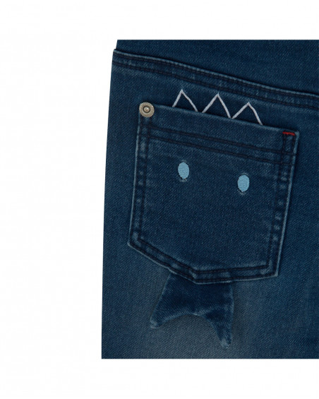 Pantalon en jeans à l'aspect usé garçon bleu red submarine Pantalon en jeans à l'aspect usé garçon bleu red submarine