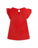 Tee-shirt en jersey volants fille rouge fruitty time Tee-shirt en jersey volants fille rouge fruitty time