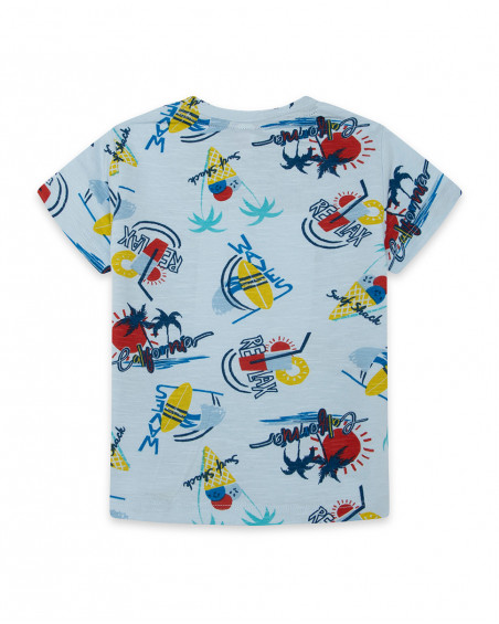 Tee-shirt en jersey boutons garçon blanche enjoy the sun