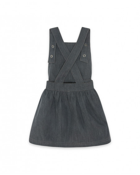 Robe en jeans feuilles fille gris in the jungle Robe en jeans feuilles fille gris in the jungle