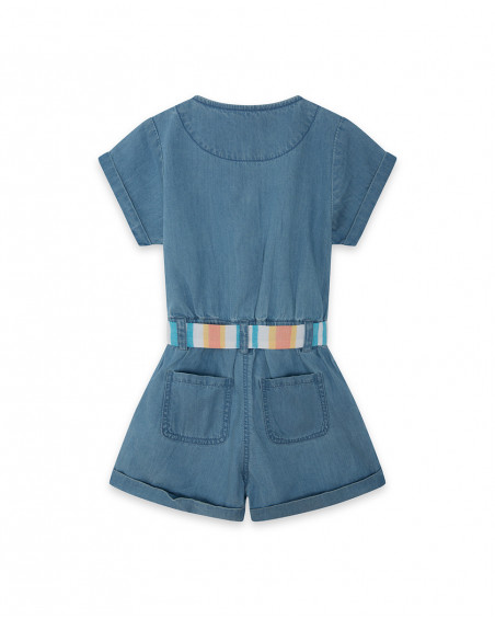 Combinaison en jeans ceinture fille bleu venice beach Combinaison en jeans ceinture fille bleu venice beach