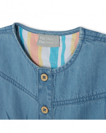 Combinaison en jeans ceinture fille bleu venice beach Combinaison en jeans ceinture fille bleu venice beach