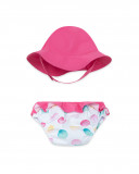 Culotte de bain et bonnet points fille rose icy and sweet Culotte de bain et bonnet points fille rose icy and sweet