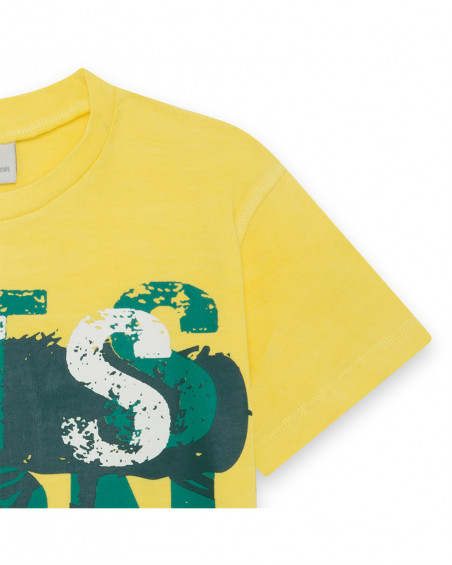 Tee-shirt en jersey message garçon vert jungle street Tee-shirt en jersey message garçon vert jungle street