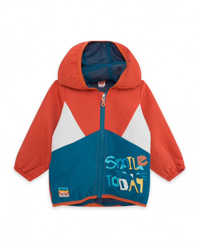 Coupe-vent avec capuche fille orange smile today