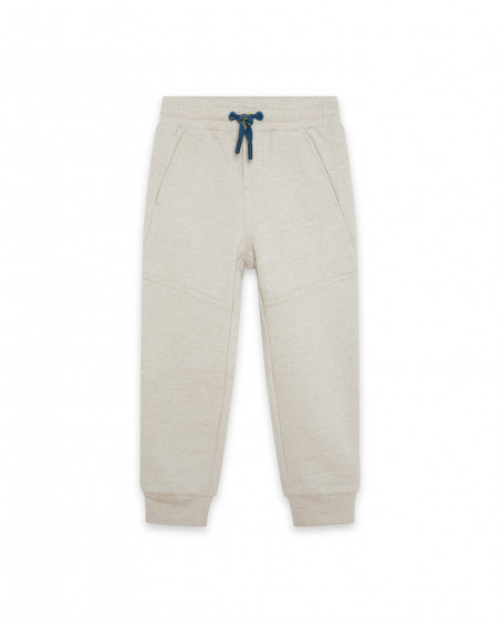 Pantalon en peluche jogging garçon beige free time