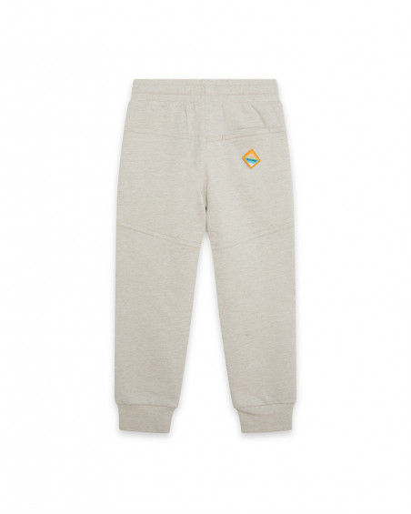 Pantalon en peluche jogging garçon beige free time