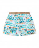 Short en jersey imprimé fille bleu venice beach Short en jersey imprimé fille bleu venice beach