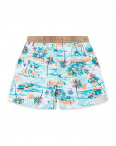 Short en jersey imprimé fille bleu venice beach Short en jersey imprimé fille bleu venice beach