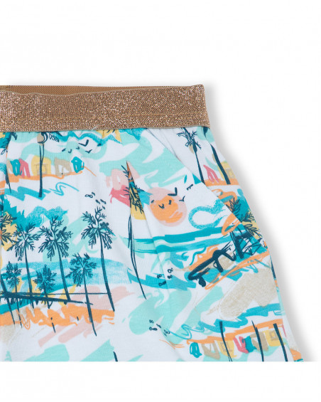 Short en jersey imprimé fille bleu venice beach Short en jersey imprimé fille bleu venice beach