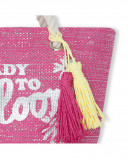 Sac en raphia message fille rose ready to bloom Sac en raphia message fille rose ready to bloom