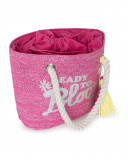 Sac en raphia message fille rose ready to bloom Sac en raphia message fille rose ready to bloom