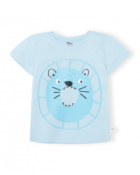 Tee-shirt en jersey lion garçon bleu basicos baby