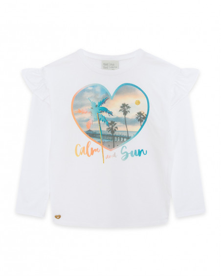 Tee-shirt en jersey manche longue fille blanche venice beach Tee-shirt en jersey manche longue fille blanche venice beach