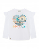 Tee-shirt en jersey manche longue fille blanche venice beach Tee-shirt en jersey manche longue fille blanche venice beach