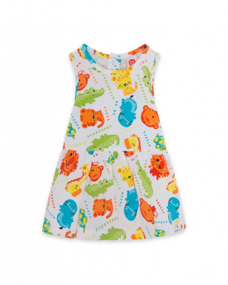Robe en jersey imprimé fille blanche hi! sunshine Robe en jersey imprimé fille blanche hi! sunshine
