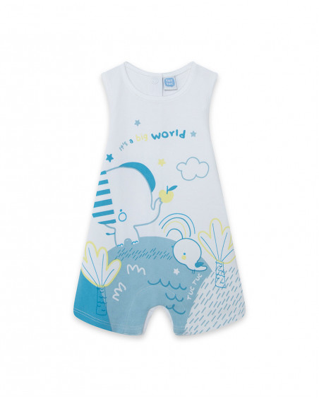 Grenouillère en jersey short garçon bleu so cute