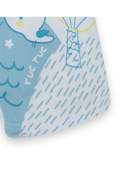 Grenouillère en jersey short garçon bleu so cute