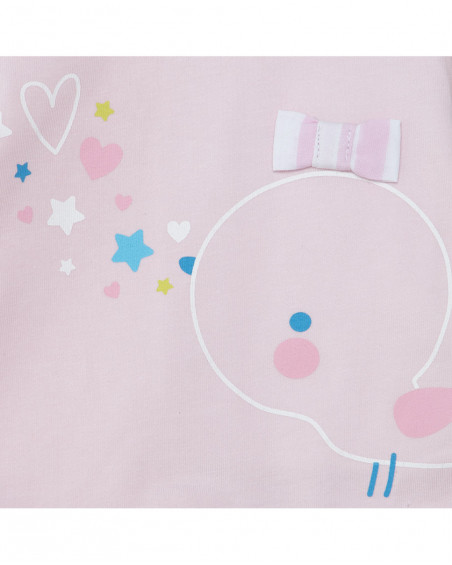 Robe en jersey et popelin à rayures fille rose so cute Robe en jersey et popelin à rayures fille rose so cute