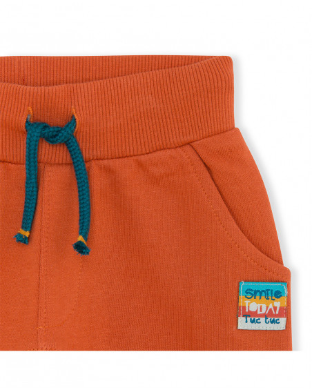 Pantalon en peluche jogging fille orange smile today Pantalon en peluche jogging fille orange smile today