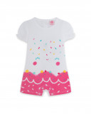 Grenouillère en jersey short fille blanche icy and sweet Grenouillère en jersey short fille blanche icy and sweet