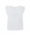 Blouse en popeline volants fille blanche fruitty time Blouse en popeline volants fille blanche fruitty time