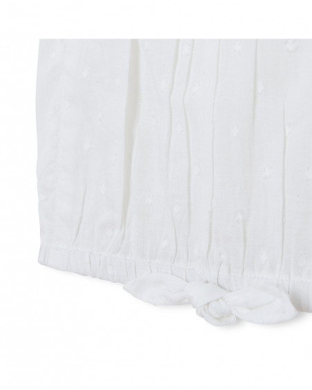 Blouse en popeline volants fille blanche fruitty time Blouse en popeline volants fille blanche fruitty time