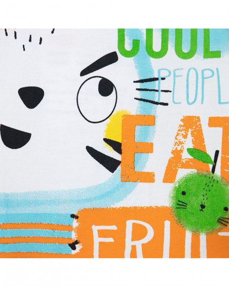 Tee-shirt en jersey imprimée garçon blanche fruitty time Tee-shirt en jersey imprimée garçon blanche fruitty time