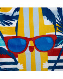 Serviette à rayures garçon bleu enjoy the sun Serviette à rayures garçon bleu enjoy the sun