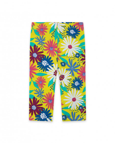 Leggings capri en jersey fleurs fille vert ready to bloom