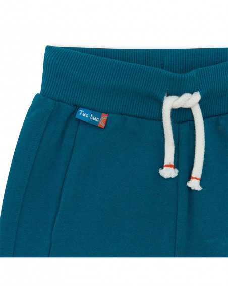 Pantalon en peluche jogging fille bleu smile today