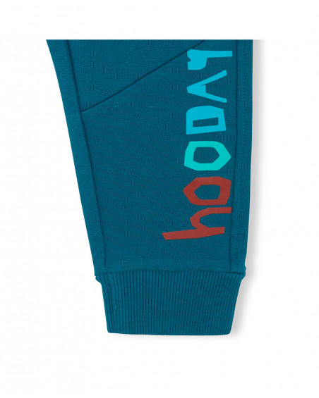 Pantalon en peluche jogging fille bleu smile today
