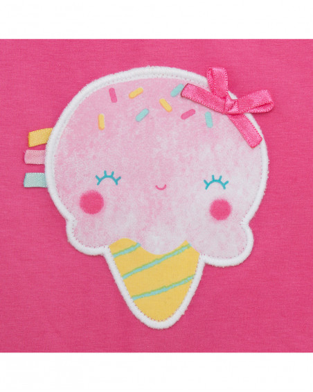Tee-shirt et short en jersey volants fille rose icy and sweet Tee-shirt et short en jersey volants fille rose icy and sweet