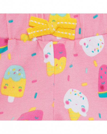 Tee-shirt et short en jersey volants fille rose icy and sweet Tee-shirt et short en jersey volants fille rose icy and sweet