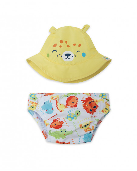 Culotte de bain et bonnet visage garçon jaune hi! sunshine Culotte de bain et bonnet visage garçon jaune hi! sunshine