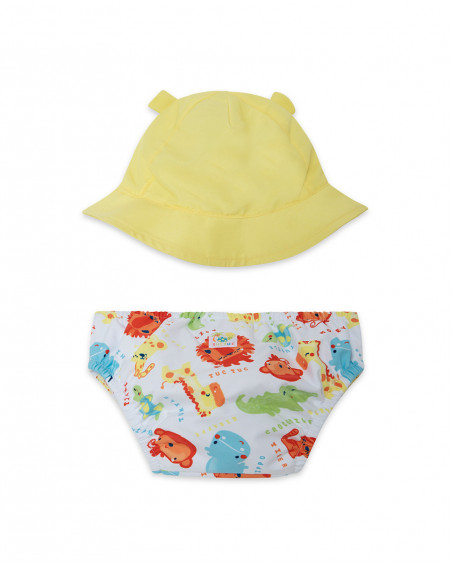 Culotte de bain et bonnet visage garçon jaune hi! sunshine Culotte de bain et bonnet visage garçon jaune hi! sunshine