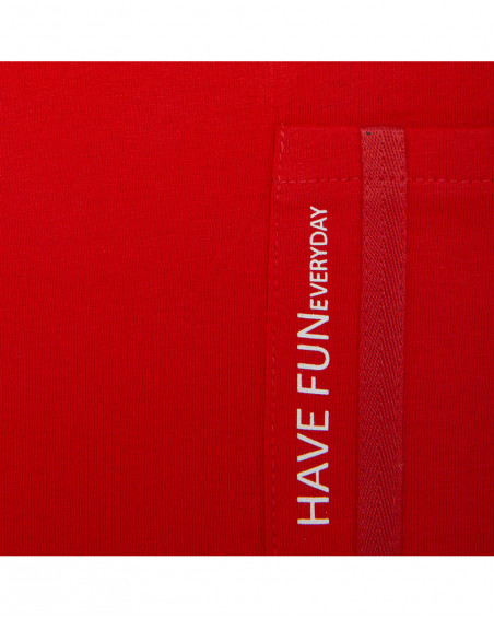 Tee-shirt en jersey poche garçon rouge basicos baby